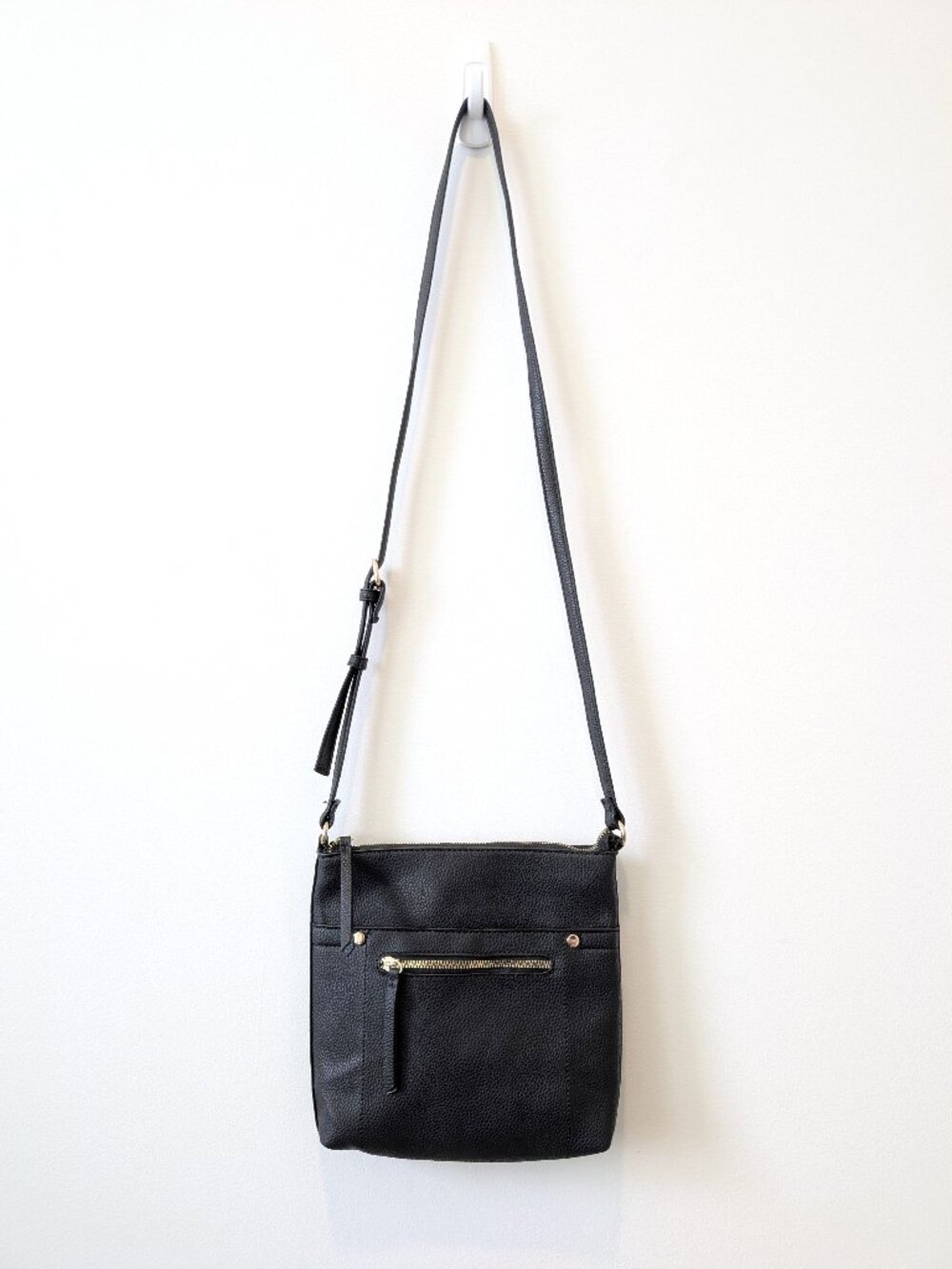 NWOT Black Faux Leather Crossbody Bag
